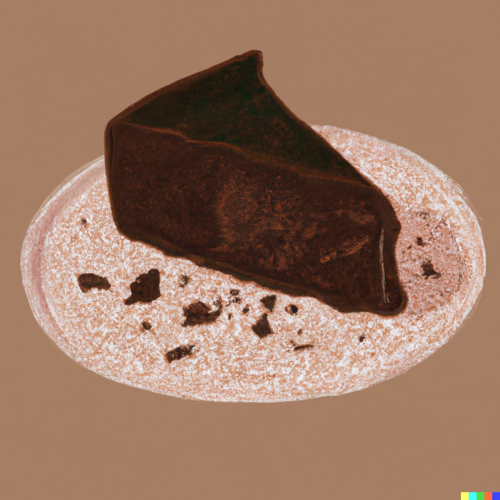 A piece of chocolatey cake