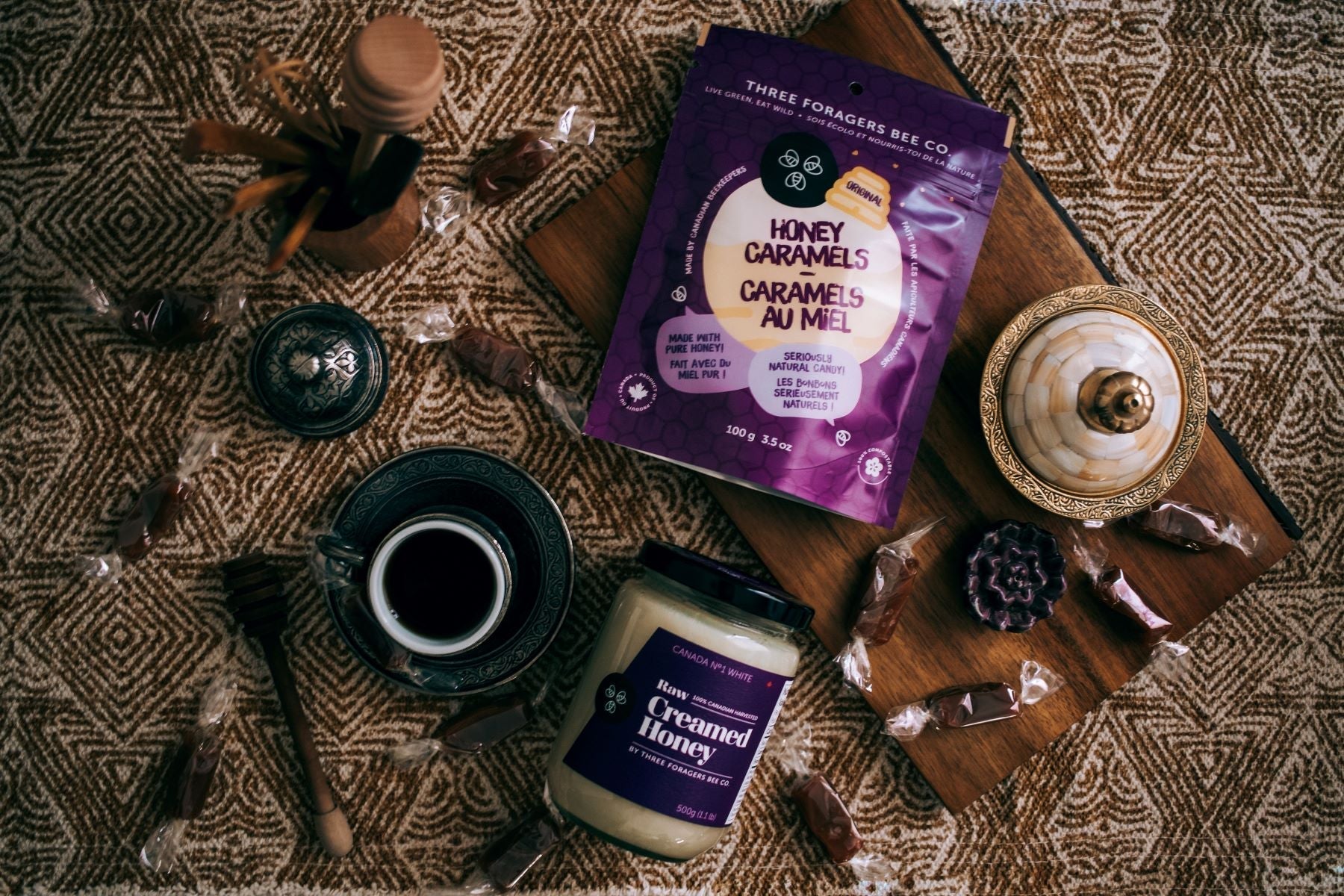Three Foragers Honey Caramels and Creamed Honey